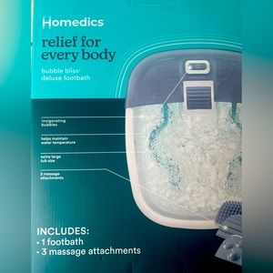 Nwt Homedics deluxe foot spa brand new inbox never opened or used